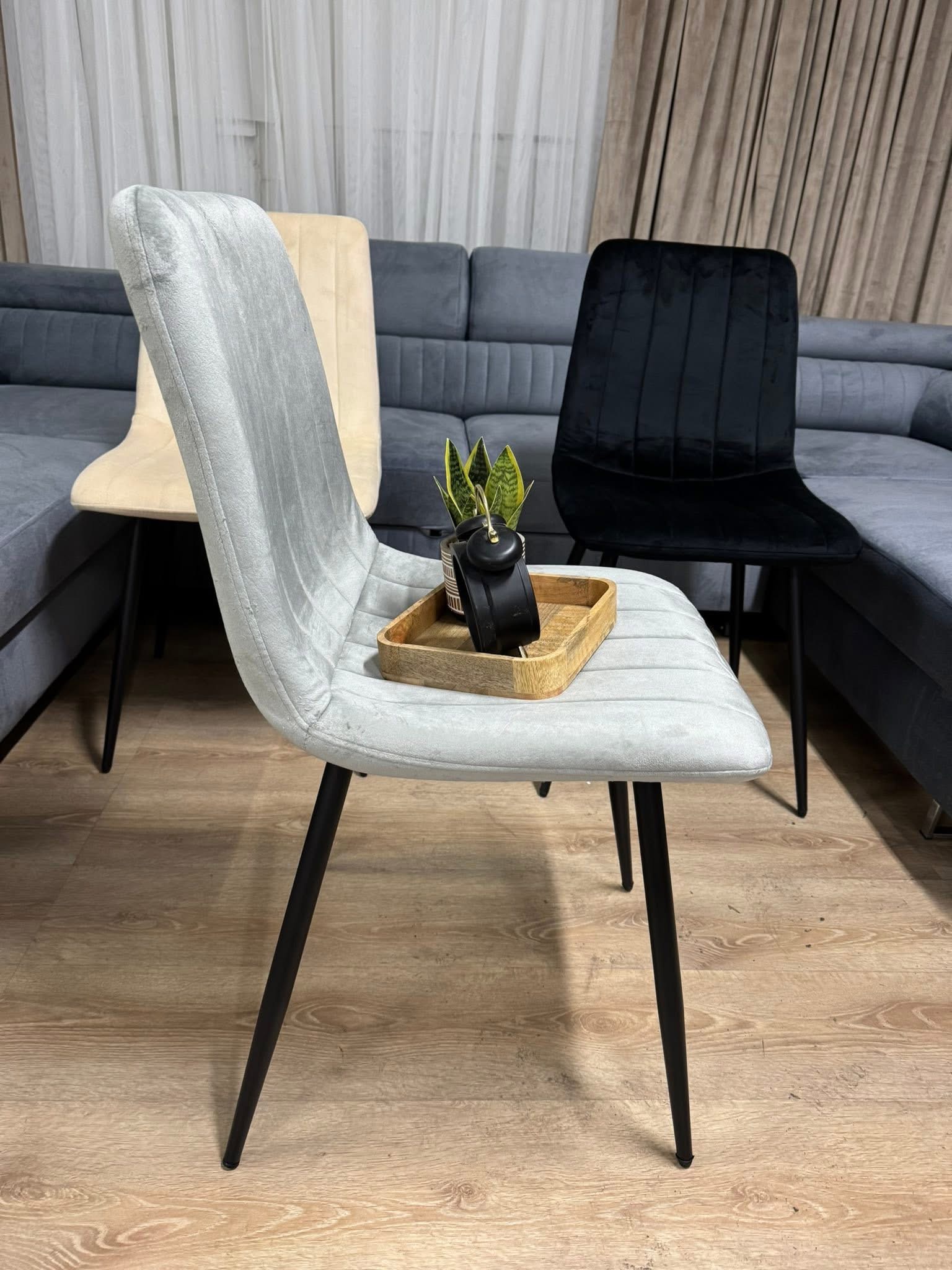 Krzesło tapicerowane welur velvet - obrazek 4